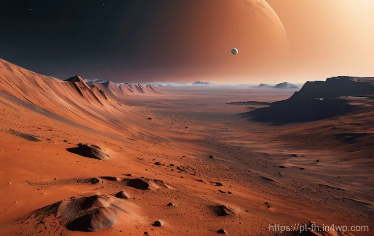 화성 탐사를 위한 최첨단 카메라 기술 - **"A high-definition, panoramic scientific image from the surface of Mars, showcasing the advanced c...